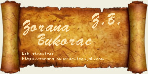 Zorana Bukorac vizit kartica